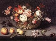 BOSSCHAERT, Johannes Basket of Flowers gh oil painting
